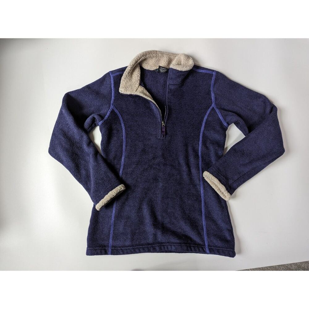 Kuhl Jacket Women's Sz S Sherpa Purple Fleece Lined Sweater Quarter Zip Ladies